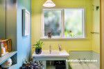 Bathroom in sunny yellow colour