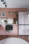 Blushing with pride, interior stylist Amber Armitage has a modern take on classic Kiwi bach colours