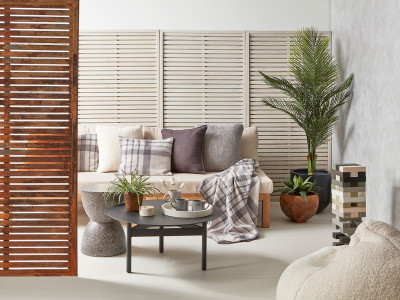 How to create a cosy living room using colour PLUS make your own plant stand and giant Jenga