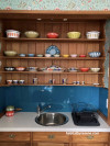 built in shelving, cute kitchen