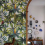 macaw wallpaper, dining room