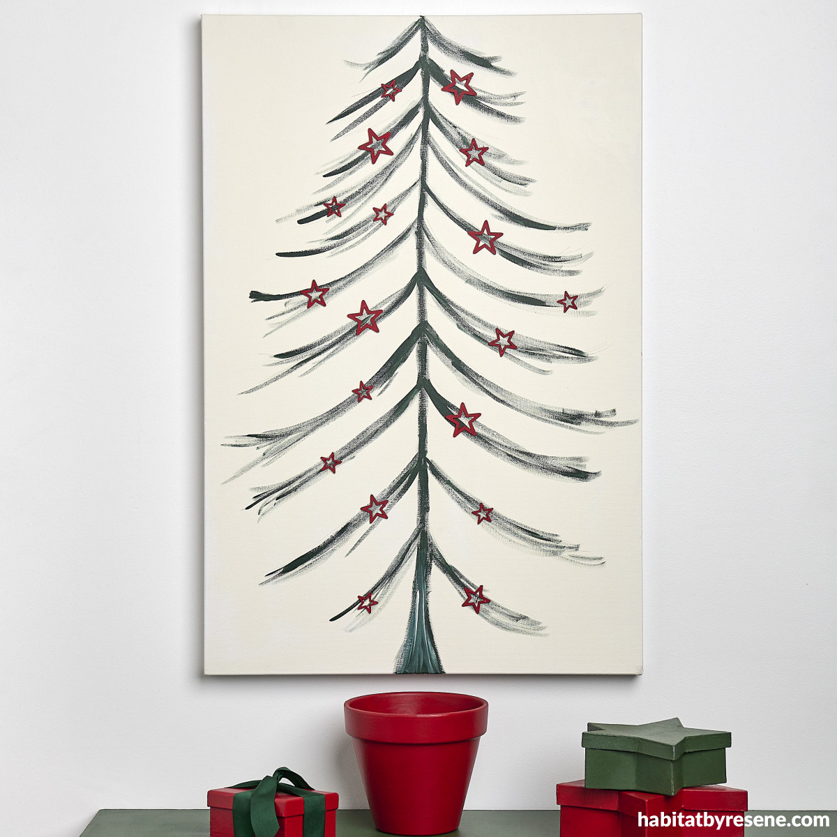 A brush of Christmas joy: Make your own festive artwork | Habitat by Resene