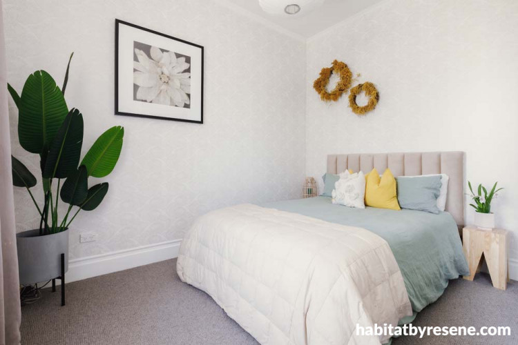guest bedroom, pastel