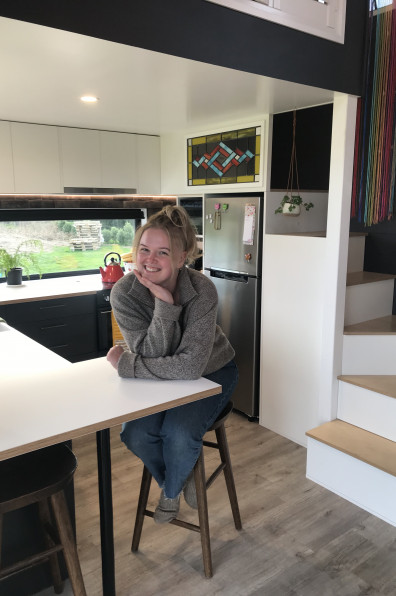 The winner of Tiny House of the Year is dark and delightful in Resene Half Nocturnal The winner of Tiny House of the Year is dark and delightful in Resene Half Nocturnal