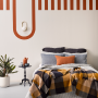 feature wall, orange, bedroom