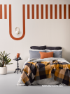 feature wall, orange, bedroom