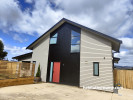 Exterior black grey red weatherboard 