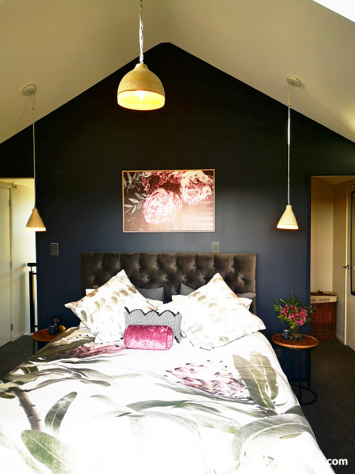 Blue black bedroom