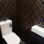 Wallpaper black powder room WC