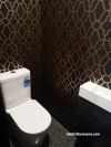 Wallpaper black powder room WC