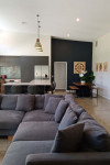 An empty Feilding paddock becomes a family home with an inspired moody dark grey colour palette including Resene Blue Charcoal and Resene Crowshead
