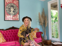 A coastal blue adds charm to a do-up