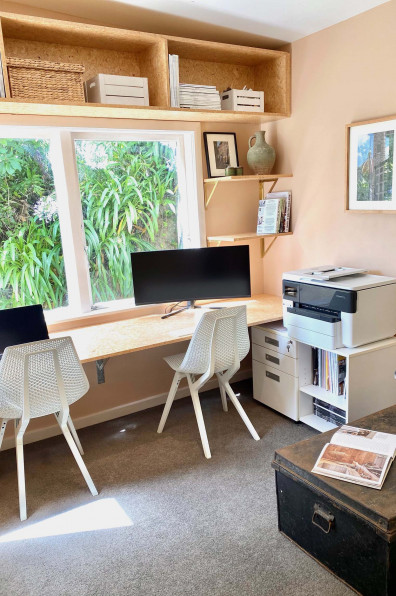New mum of twins completes ambitious renovation with pops of dusty coral, gold and ocean blue