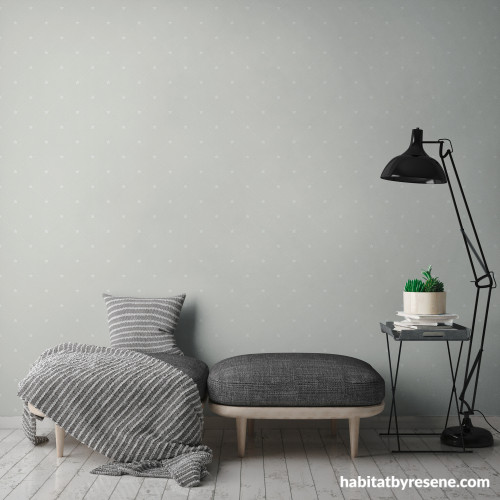 If you’re a fan of the minimalist style then this room adorned with a serene grey-green