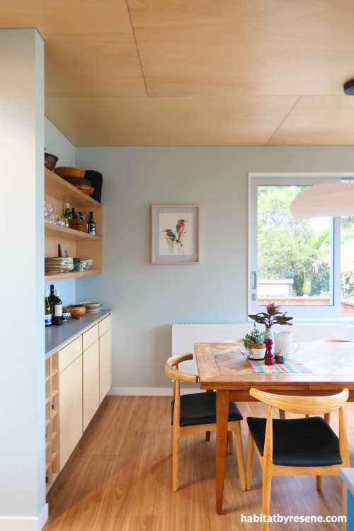 Light tones painted in dining space elevates atmosphere