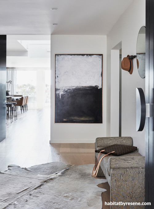 Entranceway, entryway, entranceway featuring Resene Eighth Thorndon Cream