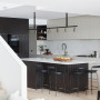 Kitchen, neutral kitchen, black and white kitchen featuring Resene Double Ironsand and Resene Double Thorndon Cream