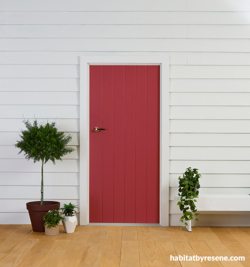 Entranceway, entryway featuring Resene Pohutukawa