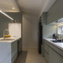 Kitchen painted in Resene Emerge, Resene Double Sea Fog and Resene Half Alabaster