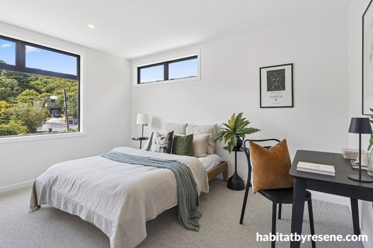 Bedroom painted in Resene White Pointer