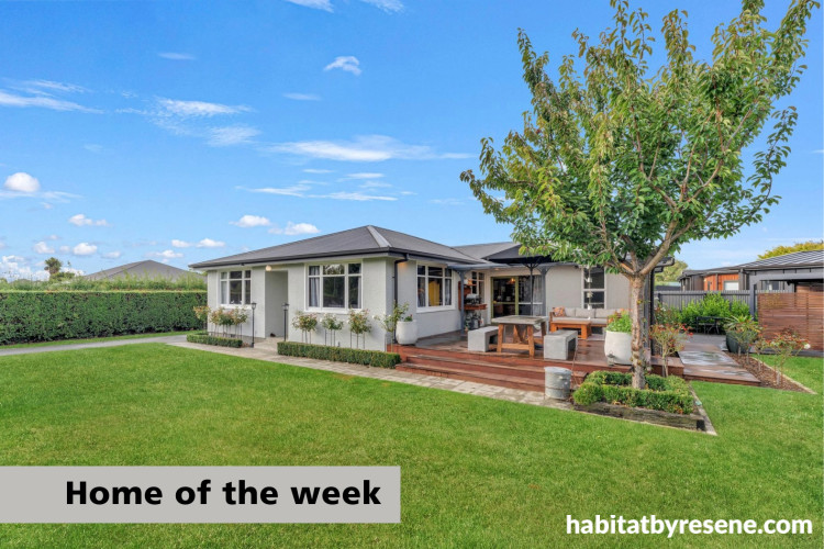 Exterior in Resene Pavilion Grey with roof in Ironsand