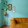 Living room featuring aqua green Resene Freewheeling