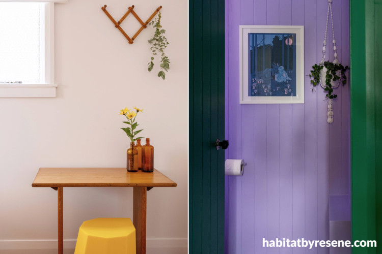 Bedroom in Resene Alabaster, bathroom in Biloba Flower