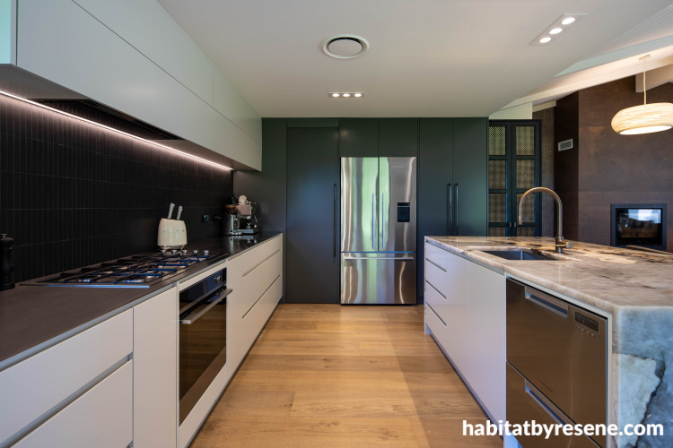 Kitchen, kitchen featuring wood panel floors