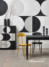 Monochrome dining room, black and white dining room, bold dining room