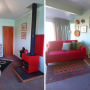 Lounge and dining room, lounge and dining room featuring light green walls