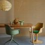 Dining room, earthy dining room, dining room featuring earthy wallpaper