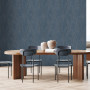 Dining room, dining room featuring blue wallpaper, dining room featuring blue textured wallpaper