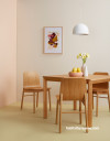 Dining room, dining area featuring 80s-inspired beige tones