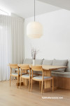 Dining area painted in white 