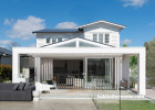 Exterior of house painted in Resene Sea Fog and Resene Quarter Sea Fog, a white with a hint of grey