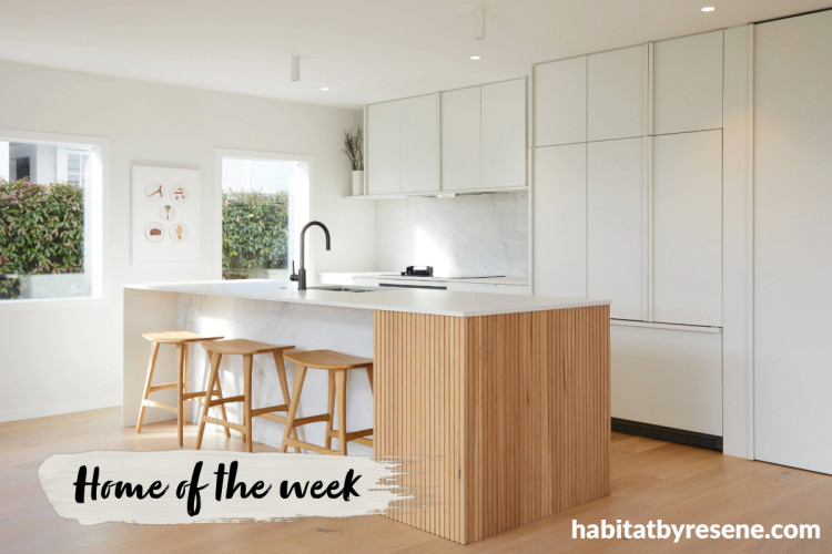 Neutral kitchen painted in Resene Black White