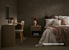 Bedroom featuring moody mocha deep brown colours