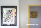 White doorway with yellow trims