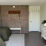 Bedroom, bedroom featuring Resene Apple Green and Resene Bianca