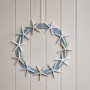 Wreath, starfish wreath, blue and white starfish wreath
