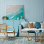 Coastal-inspired living area
