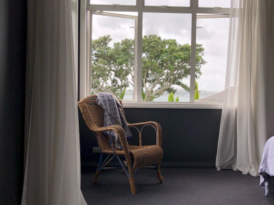The perfect neutrals: This seaside home is anchored by a simple but stunning grey palette