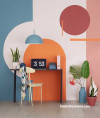 colourful office, orange office