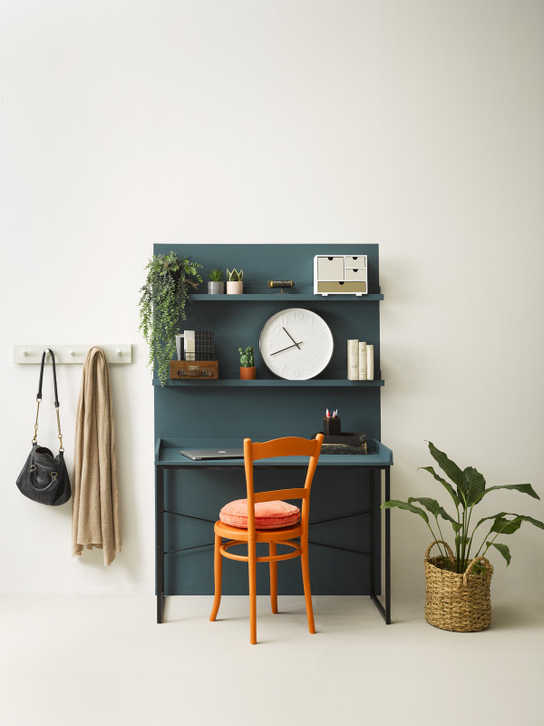 Annick Larkin TransBedroom Office Resene SeaFog+FastForward+Truffle+Noir+ClockworkOrange+Earthen photo Melanie Jenkins v2