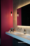 Ensuite, ensuite featuring Resene Rouge, ensuite featuring magenta pink