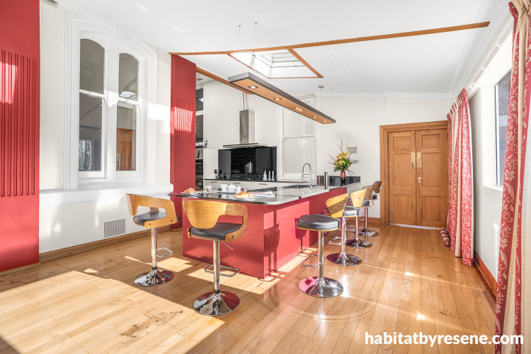 Kitchen, kitchen featuring Resene Red Hot