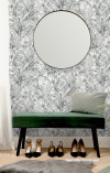 Bedroom, bedroom featuring nature-inspired Resene wallpaper