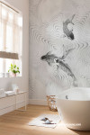 Bathroom, bathroom featuring statement Resene wallpaper