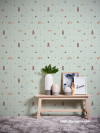 Child's room, kids room featuring statement Resene wallpaper