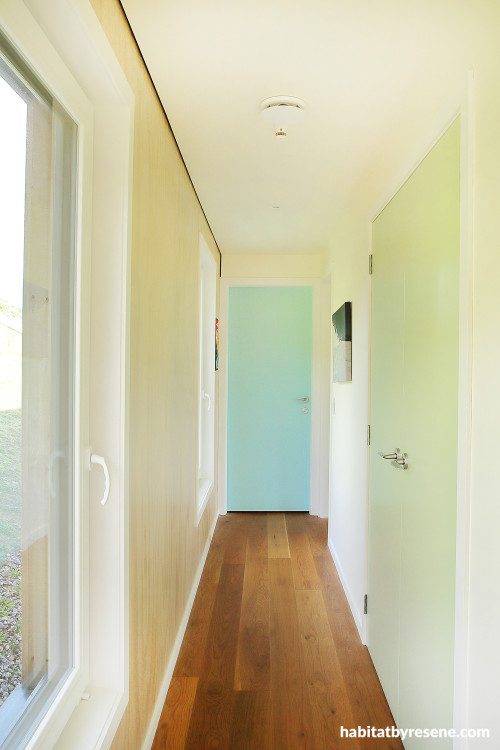 Neutral hallway painted in Resene Half Rice Cake